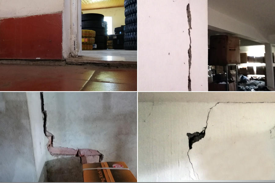 Trong 1 năm, nhiều vị trí dãy nhà bị nứt toác, hở hàm ếch.