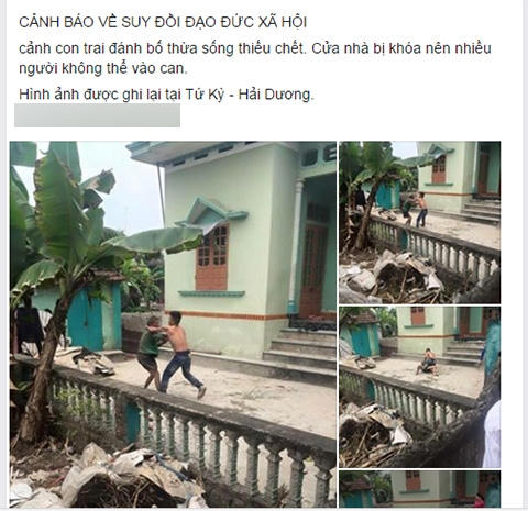 Những hình ảnh được chia sẻ và tố con trai đánh bố ở Tứ Kỳ, Hải Dương gây bão mạng.