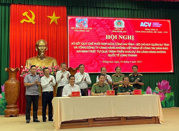 Công an Đồng Nai, quân sự và ACV ký kết phối hợp đảm bảo an ninh sân bay trong thời điểm xây dựng