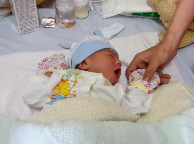 Sức khỏe bé trai con của chị Nga hiện bình thường.