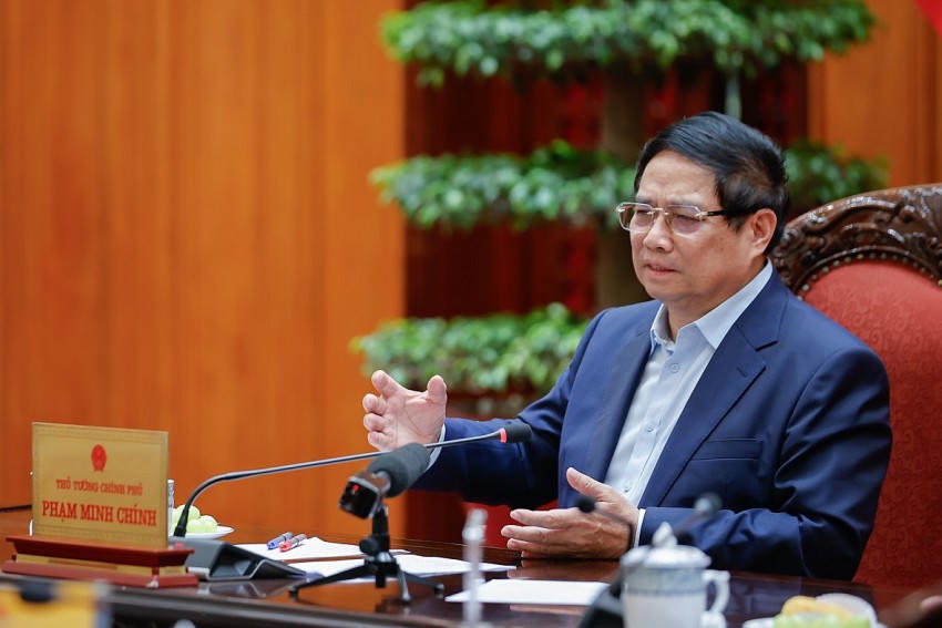 Thủ tướng Chính phủ Phạm Minh Chính phát biểu chỉ đạo tại cuộc họp.
