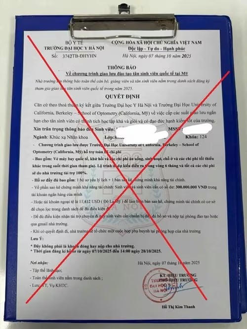 Trường Đại học Y Hà Nội cảnh báo giả mạo, lợi dụng uy tín nhà trường để trục lợi bất chính.