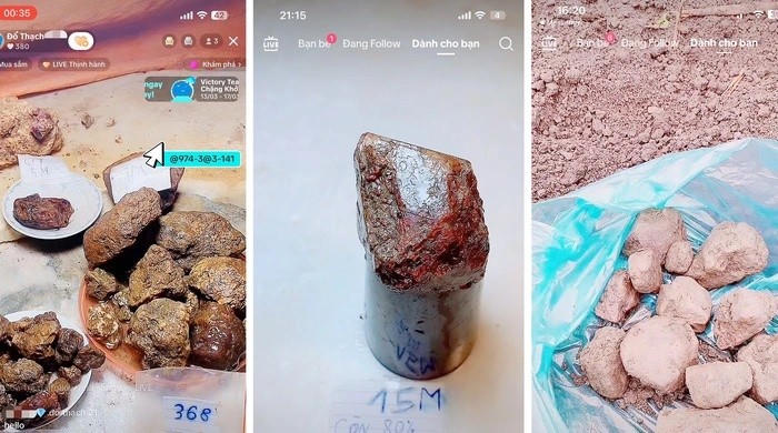 Hàng trăm tài khoản TikTok đua nhau livestream đổ thạch.