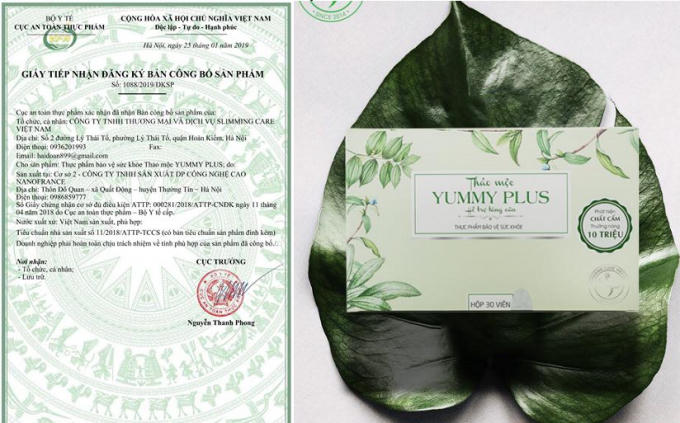 Sản phẩm tăng cân YUMMY PLUS đã được Cục ATTP ký giấy tiếp nhận bản công bố chất lượng.