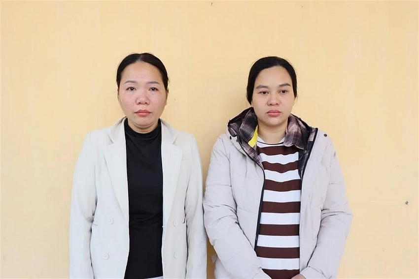 Phạm Thị Vân và Nguyễn Thị Linh Giang. (Ảnh CATQ).