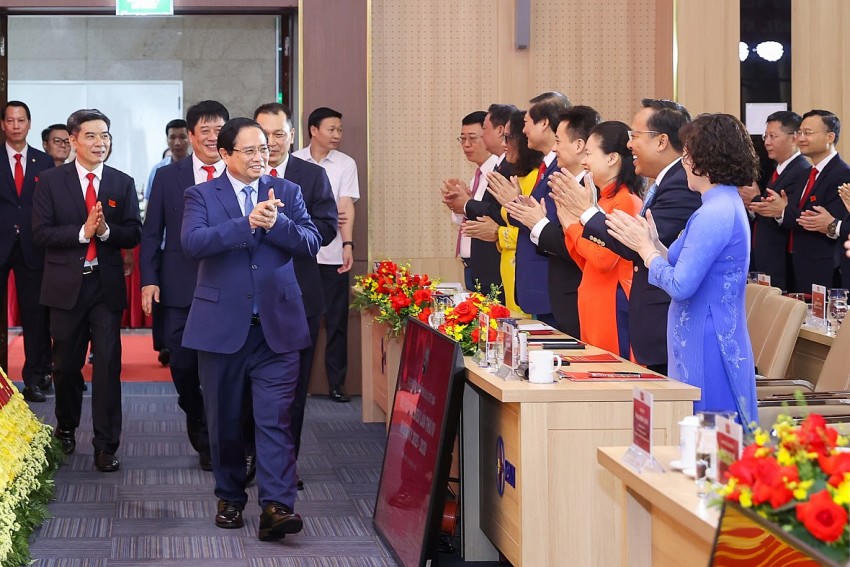 Thủ tướng Phạm Minh Chính dự Đại hội EVN- Ảnh: VGP