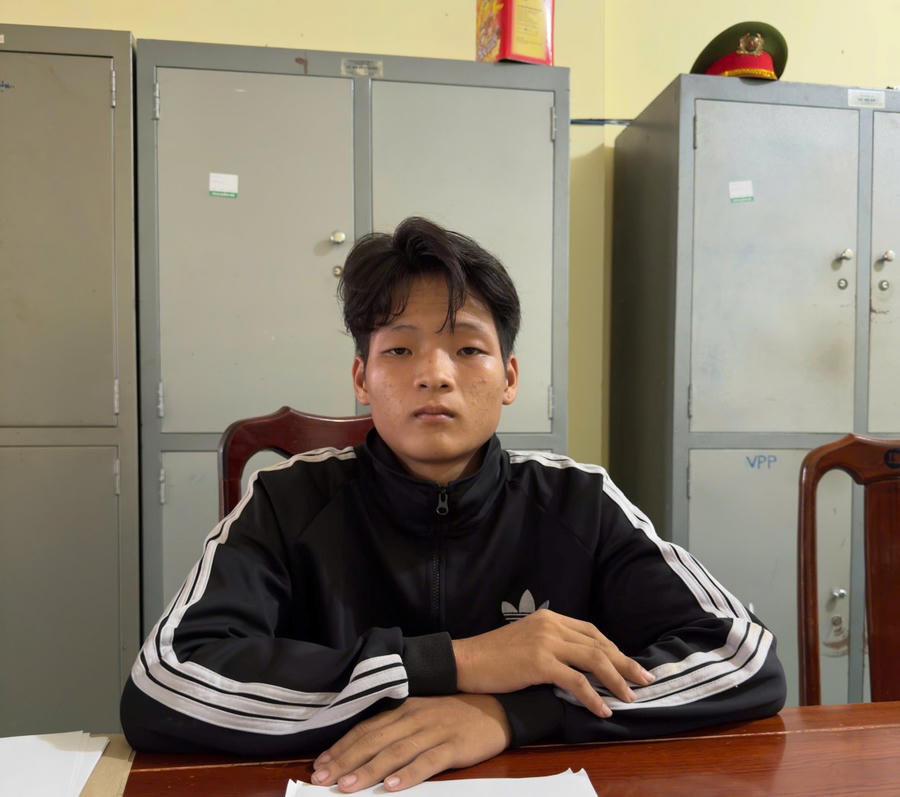 Đối tượng Nguyễn Minh Mến tại cơ quan Công an