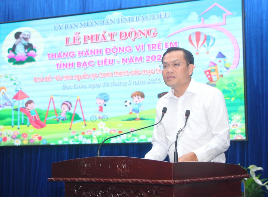 Ông Ngô Vũ Thăng - Phó Chủ tịch UBND tỉnh Bạc Liêu, phát biểu chỉ đạo tại lễ phát động.