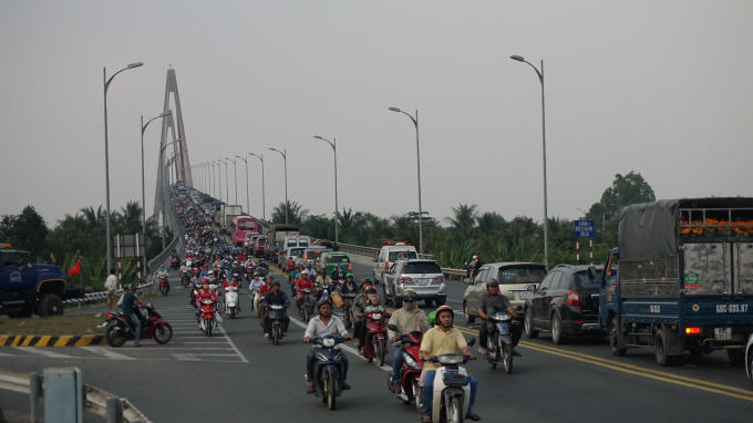 Lượng xe máy tăng đột biến các ngày Tết.