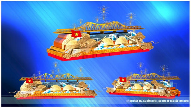 Đội xe Việt Nam là mô hình Cầu Long Biên - cây cầu thép đầu tiên bắc qua sông Hồng nối quận Hoàn Kiếm với quận Long Biên của Hà Nội, do Pháp xây dựng (1898-1902) .  Cầu Long Biên đã chứng kiến các điểm cao trên thành cầu trở thành ụ pháo cao xạ chống máy bay Mỹ trong thời gian chiến tranh.   Biểu tượng Rồng thời Lý: Hình tượng Rồng được sáng tạo, thể hiện phong phú, chiếm vị trí quan trọng trong các hợp thể kiến trúc (hoàng cung hay chùa, miếu, đền, đình). Các vương triều đều lấy hình tượng Rồng là biểu tượng quyền uy của vương triều.  Toàn thân rồng toát lên uyển chuyển và một sức căng rất lớn từ cái vươn chân dài, đầu ngẩng cao, dáng đầu rực lửa thể hiện cho khí thế hừng hực muốn tiến chinh phục các giá trị văn minh nhất của phương Đông cổ đại