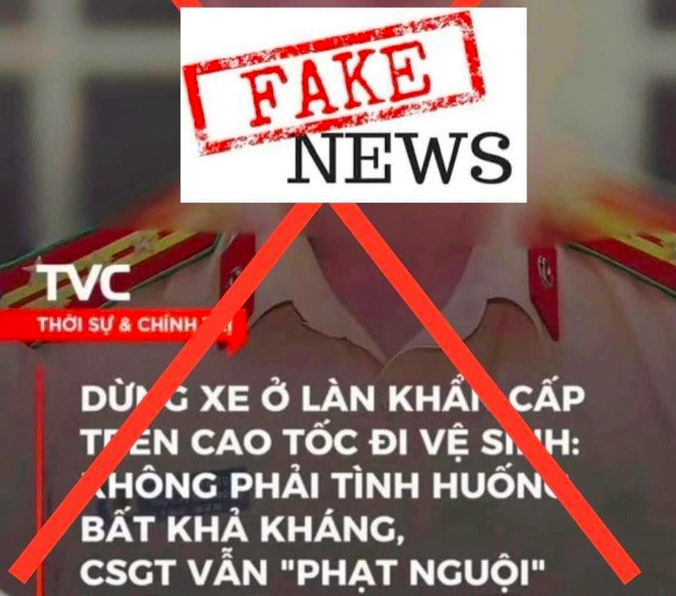 Thông tin sai sự thật trên mạng xã hội (Ảnh: Cục CSGT).