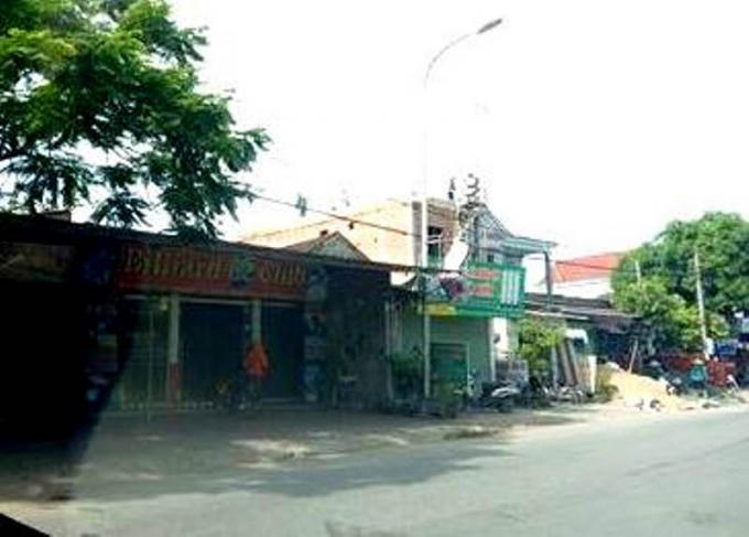 Hiện trường vụ nổ súng tại thị trấn Cẩm Xuyên (Hà Tĩnh).