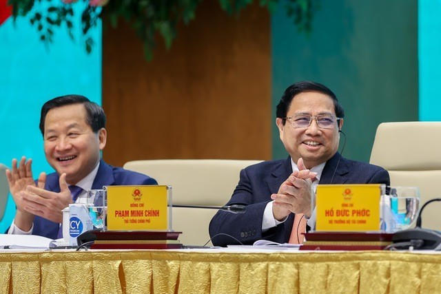 Thủ tướng Phạm Minh Chính và Phó Thủ tướng Lê Minh Khái tại Hội nghị - Ảnh: VGP.