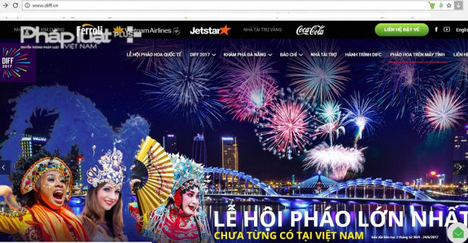 Website duy nhất của ban tổ chức Lễ hội pháo hoa quốc tế Đà nẵng 2017.