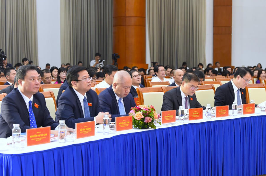 Các đại biểu dự Đại hội Đảng bộ Bộ Tài chính lần thứ I, nhiệm kỳ 2025-2030. (Ảnh: VGP/Thu Sa)