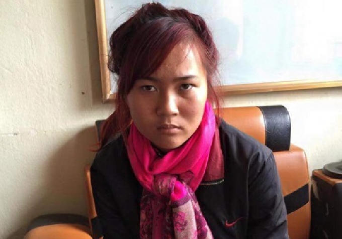 Nguyễn Thị Dung tại cơ quan công an.