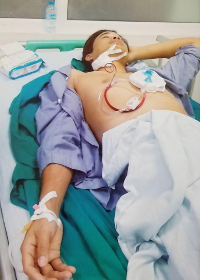 Nạn nhân Duy tại Bệnh viện