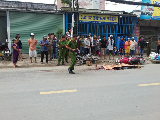 Hiện trường vụ tai nạn.