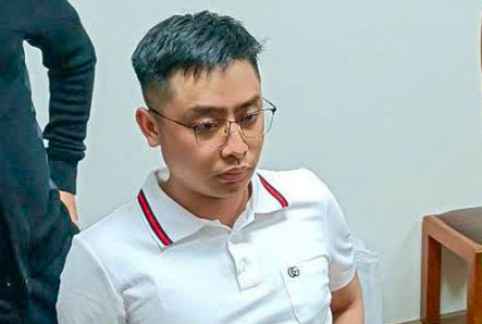 Đối tượng Bùi Đình Khánh tại cơ quan Công an.