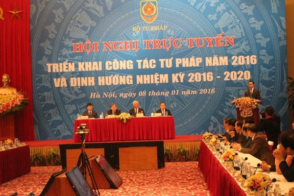 Khai mạc Hội nghị trực tuyến triển khai công tác tư pháp năm 2016
