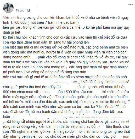 Status được chị Linh chia sẻ tr&ecirc;n mạng x&atilde; hội. Ảnh: chụp m&agrave;n h&igrave;nh