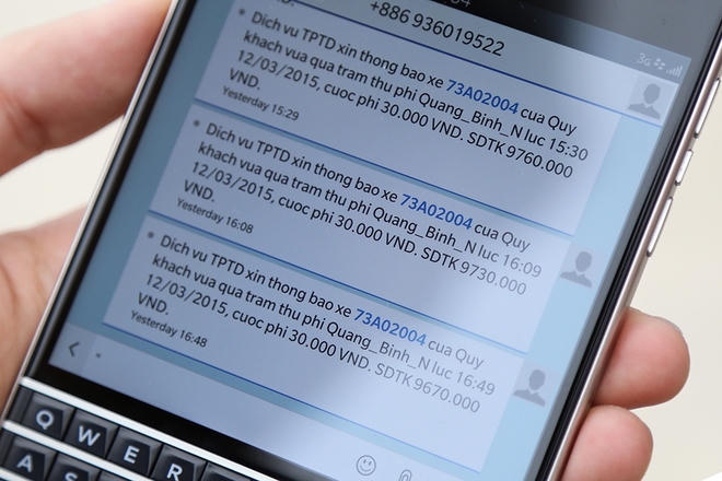 Gửi tin nhắn kết quả thu phí