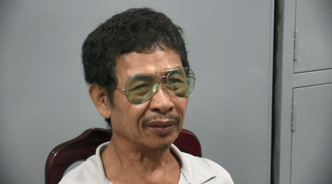 Đối tượng Hải tại cơ quan công an.