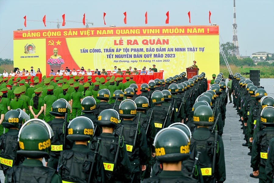 Công an Hải Dương ra quân tấn công, trấn áp tội phạm, bảo đảm an ninh trật tự Tết Nguyên đán.