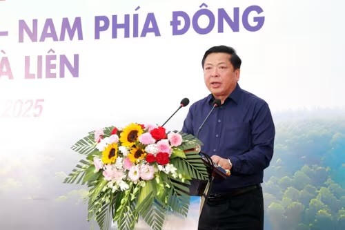 Bộ trưởng Bộ Xây dựng Trần Hồng Minh phát biểu tại lễ khởi công dự án.