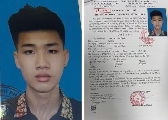 Đối tượng nguyễn Ngọc Cảnh và Quyết định truy nã.