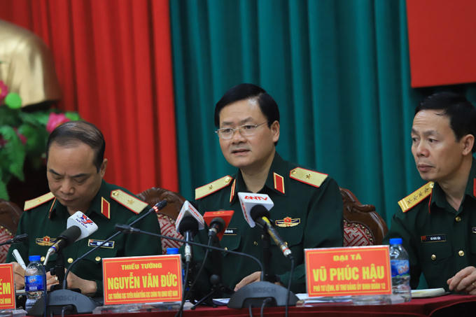 Thiếu tướng Nguyễn Văn Đức, Cục trưởng Cục Tuyên huấn, Tổng cục Chính trị thông tin tại họp báo