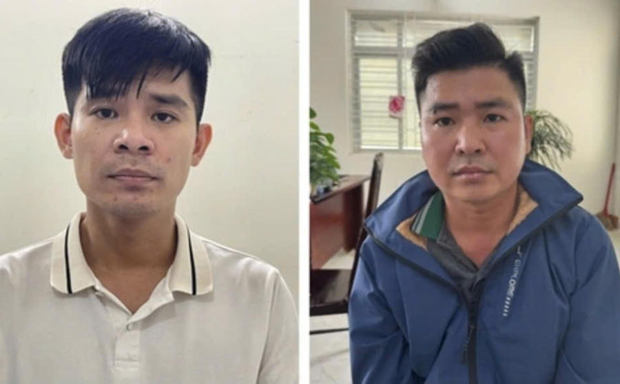 Mai Minh Tấn và Trần Quang Út là hai đối tượng chủ chốt trong đường dây lừa đảo. Ảnh: Công an Nhân dân