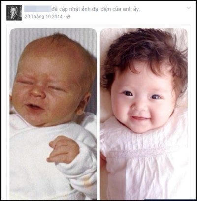 Trước đó, anh cũng từng để hình bé Mộc Trà làm ảnh đại diện. Ảnh: Internet.