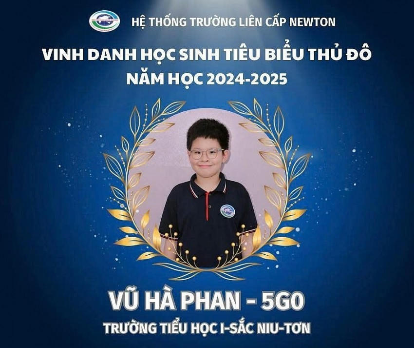 Vũ Hà Phan được vinh danh học sinh tiêu biểu thủ đô năm học 2024-2025