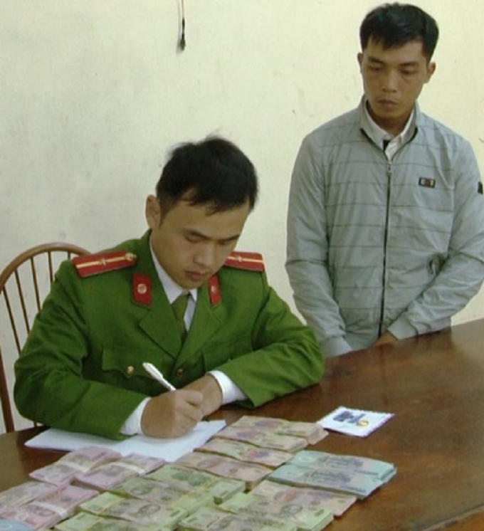 Nguyễn Văn Tính tại cơ quan Công an.