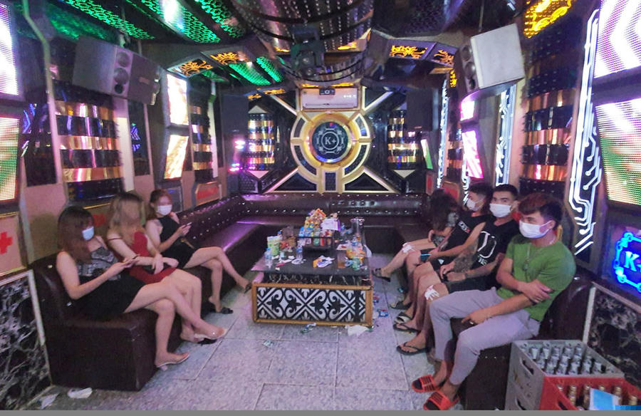 Quán karaoke K+ trên địa bàn phường Đồng Tiến, thị xã Phổ Yên, tỉnh Thái Nguyên (Ảnh: Công an thị xã Phổ Yên)