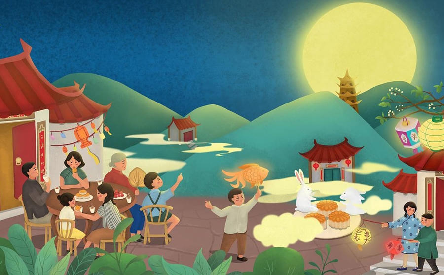 Tết Trung thu là dịp để các gia đình sum vầy.