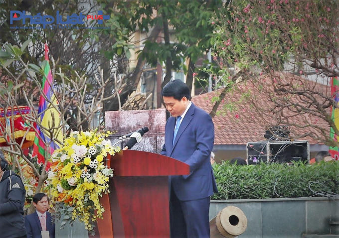 Ủy viên T.Ư Đảng, Chủ tịch UBND TP Nguyễn Đức Chung phát biểu tại Lễ kỷ niệm