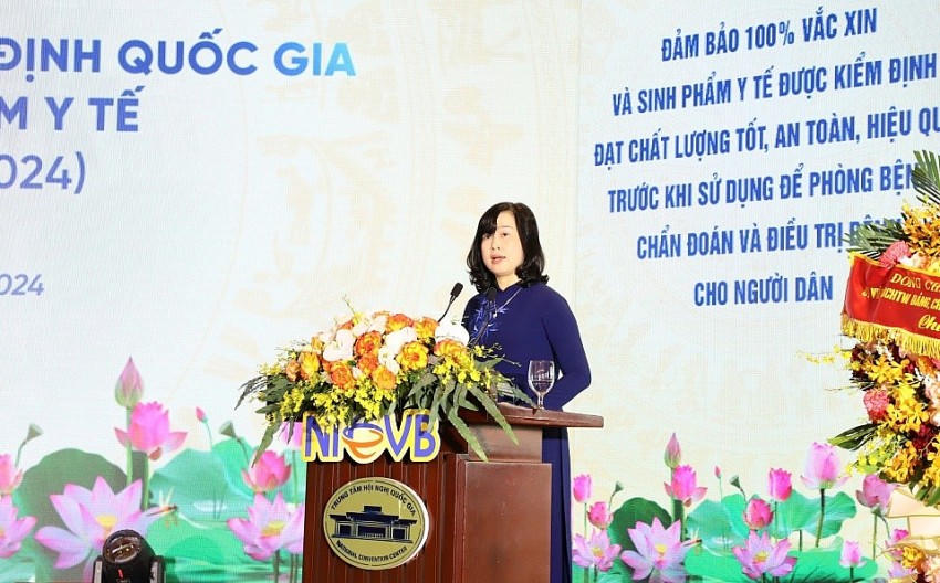 Bộ trưởng Đào Hồng Lan phát biểu tại lễ kỷ niệm.