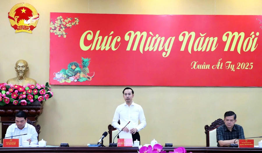 Chủ tịch UBND tỉnh Nguyễn Thanh Nhàn phát biểu chỉ đạo tại Hội nghị.