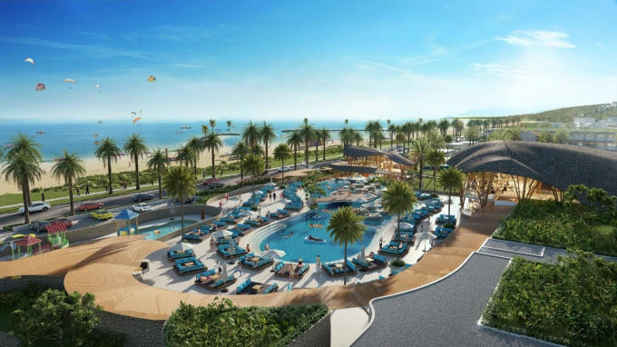 Phối cảnh CLB Bãi biển tại NovaWorld Phan Thiet (Phan Thiết, Bình Thuận).