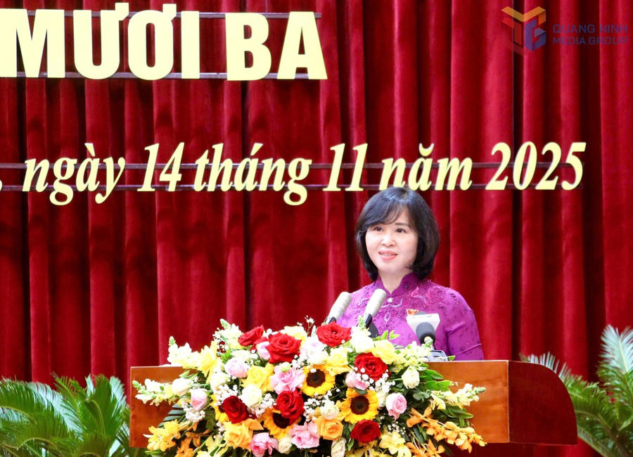 Chủ tịch HĐND tỉnh Quảng Ninh bà Trịnh Thị Minh Thanh phát biểu bế mạc