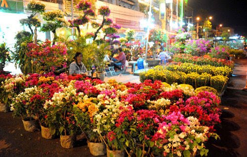 Một góc chợ hoa. Ảnh: Trương Công Khả