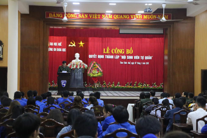 Đội sinh viên tự quản có trách nhiệm trong việc tổ chức xây dựng, thực hiện công tác đảm bảo an ninh trật tự trong Trường Đại học Khoa học Huế