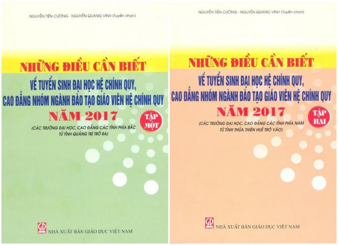 Bìa cuốn sách Những điều cần biết về tuyển sinh đại học năm 2017. (Ảnh: Vietnamnet)
