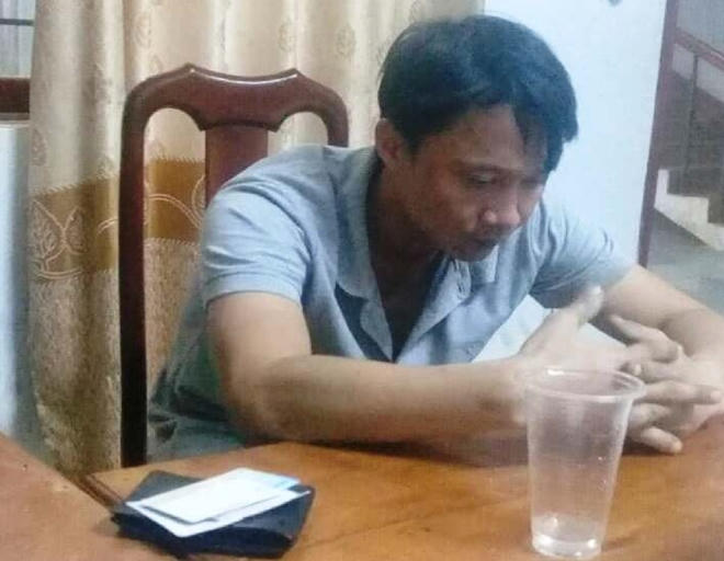 Đối tượng Tuấn tại cơ quan điều tra.