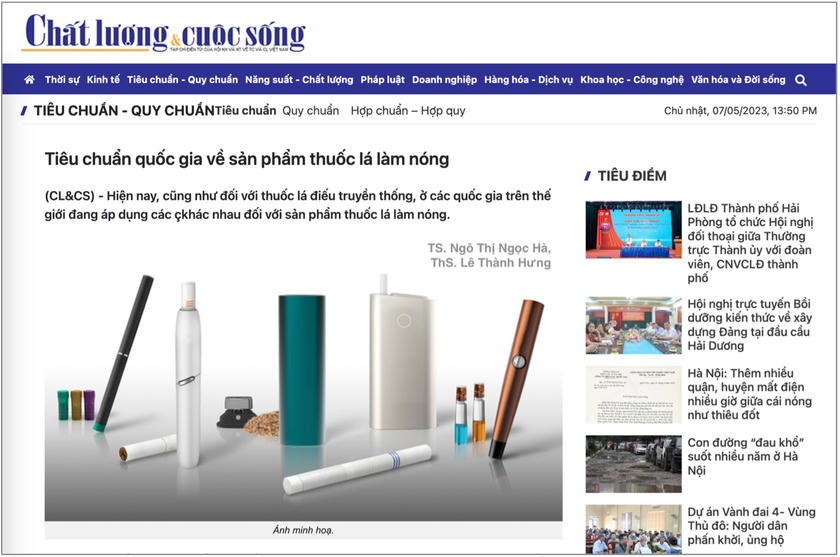 Bài viết phân tích tiêu chuẩn quốc gia về TLLN của TS Ngô Thị Ngọc Hà trên tạp chí Chất lượng &amp;amp; cuộc sống.