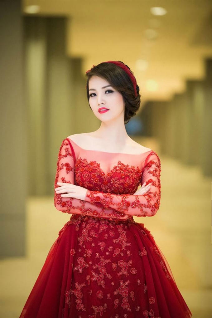 Thụy Vân lộng lẫy khi tham gia sự kiện. Ảnh: internet.