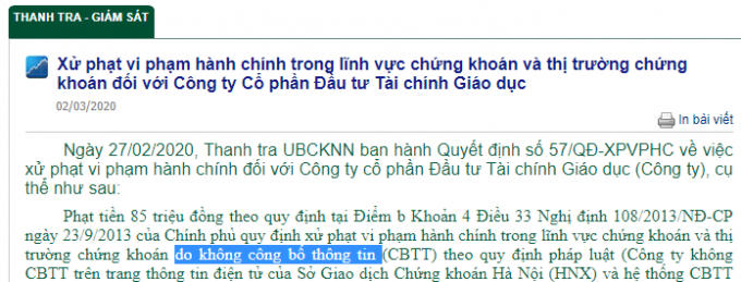 xu phat chung khoan