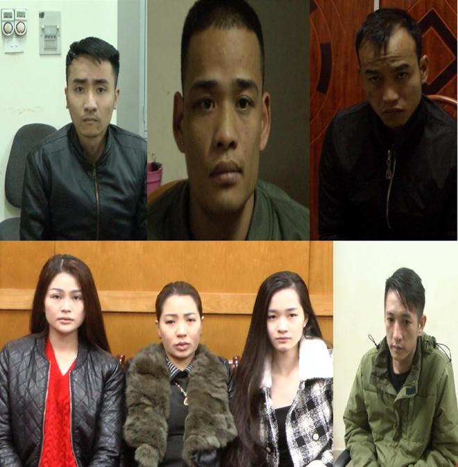 7 đối tượng bị bắt giữ tại cơ quan Công an.